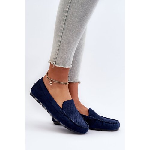 Kesi Women's suede loafers Navy Blue Ranica Cene