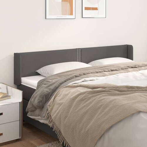 vidaXL Vzglavje z ušesi siv 203x16x78/88 cm umetno usnje Cene