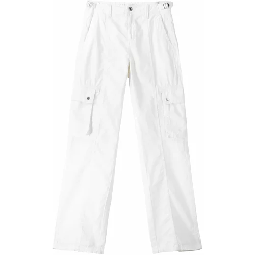 Bershka Cargo hlače bijela