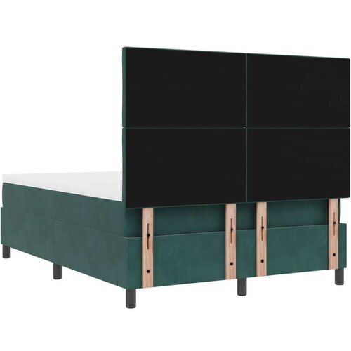 VidaXL Box Spring Krevet s Madracem Tamnozelena 140x200 cm Bar&amp;scaron;un Slike