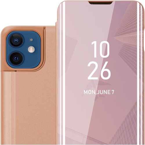 Cadorabo Case, združljiv z Apple v Kunzit Pink - Clear View Zrcalo Zaščitni pokrov s funkcijo stojala 360 stopinj zaščita, (20570214) Cene