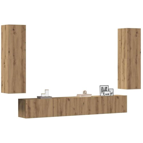  Komplet 4 kosov stenske TV omarice Artisan Oak Engineered Wood, (21703644) Cene