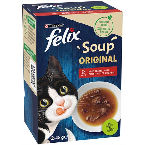  2 + 1 gratis! 3 x Felix grickalice za mačke - Soup: Raznolikost okusa sela (18 x 48 g) Cijene