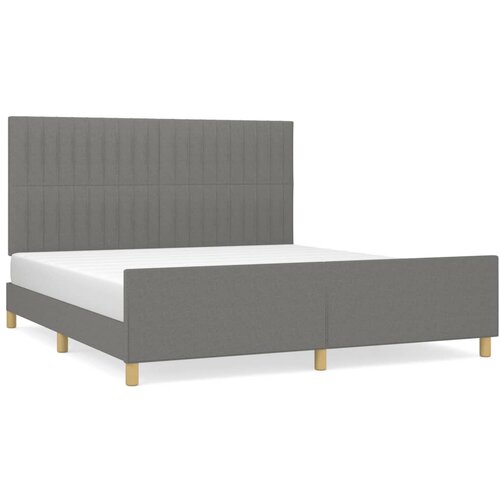Maison Chic Posteljni okvir - Dvoposteljna postelja - Zakonska postelja brez vzmetnice temno siv 160x200 cm blago-J4376, (21766194) Slike