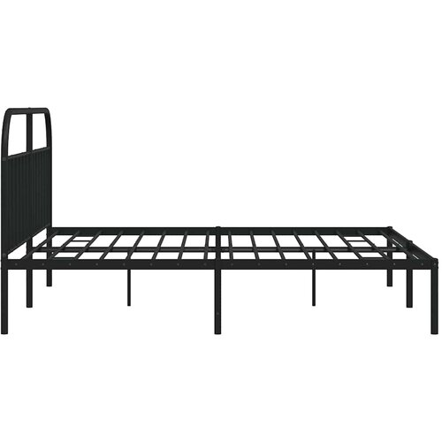  Metalni okvir za krevet s uzglavljem crni 193x203 cm Slike