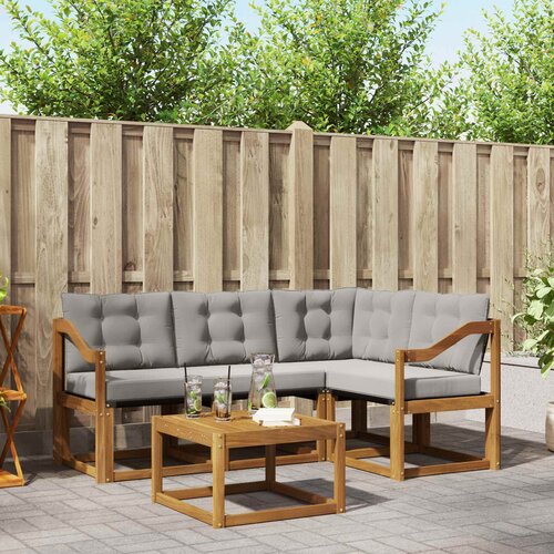 Set vanjskih sofa 5 kom. Prirodna i svijetlo siva Cene