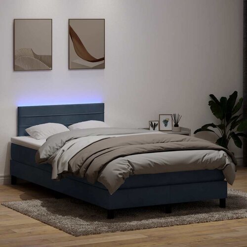 vidaXL Box Spring postelja z vzmetnico Temno siva 120x220 cm Velvet Cene