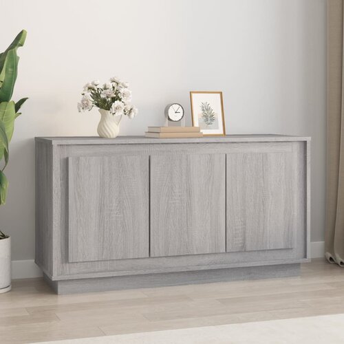 VidaXL Komoda siva sonoma 102x35x55 cm inženirski les Slike