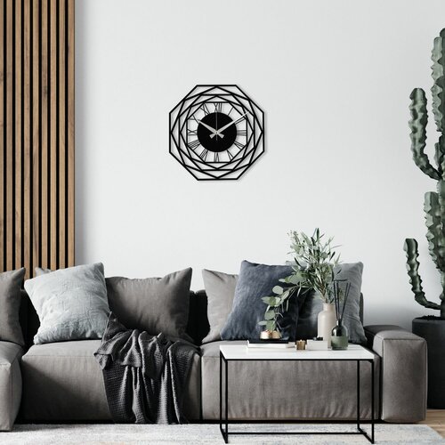 enzoclock - S012 black decorative metal wall clock Slike