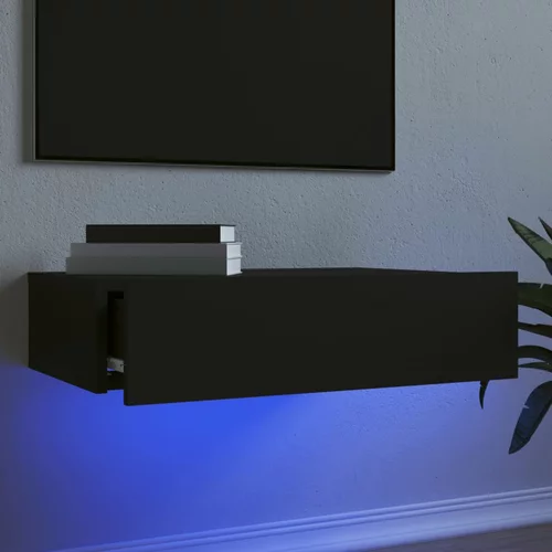 TV ormarić s LED svjetlima crni 60 x 35 x 15,5 cm
