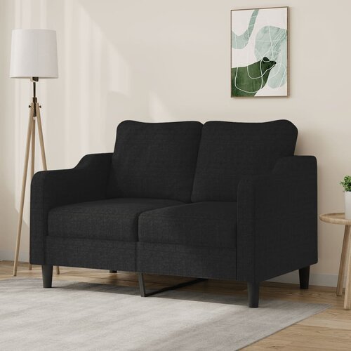  The Living Store Dvosed črn 120 cm blago - Kavč Dvosed, (21501717) Slike