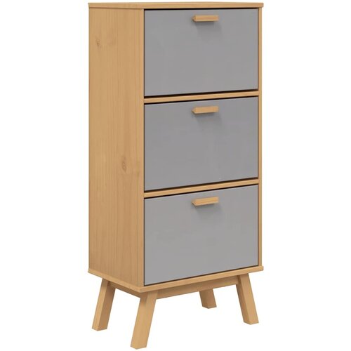 Maison Chic Omarica za obutev - Kopa za čevlje OLDEN siva in rjava 55x35x120 cm borovina, (21777223) Slike