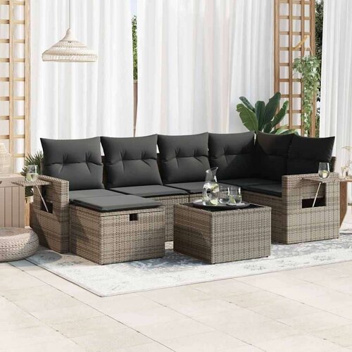 vidaXL 7-dijelni set vrtnih sofa sivi od poliratana Cene