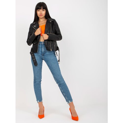 Fashion Hunters Black classic biker jacket with quilting Slike