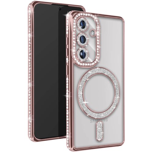 AVIZAR Diamantno ohišje za Samsung Galaxy S24 Plus MagSafe Contour Strass, Šampanjec roza, (5000013206) Cene