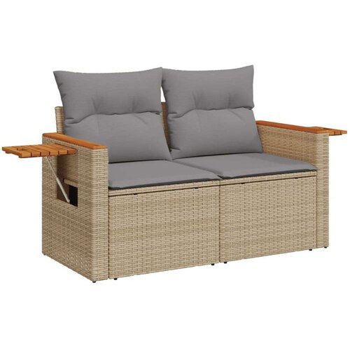 VidaXL 10-dijelni set vrtnih sofa s jastucima bež od poliratana Slike