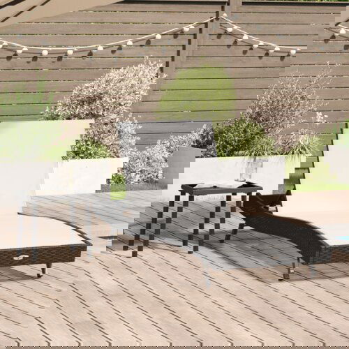VidaXL Ležaljka s jastukom -osoba 2 pcs Crna 40 x 40 x 40.5 cm Poli ratan Slike