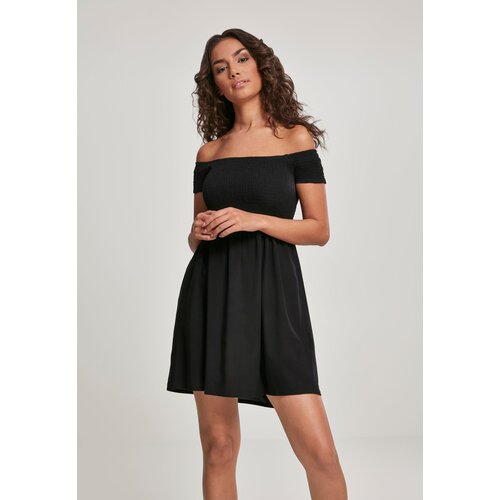 UC Ladies Women&amp;#039;s Smoked Off Shoulder Dress black Slike