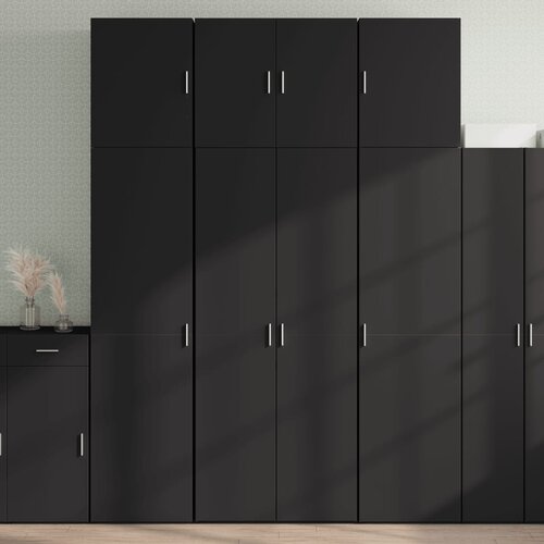 vidaXL Visoka omara črna 80x42,5x249 cm inženirski les Cene