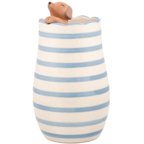 Sass &amp;amp; Belle Bijela vaza od dolomita (visina 18,5 cm) Peeking Sausage Dog &amp;ndash; Slike