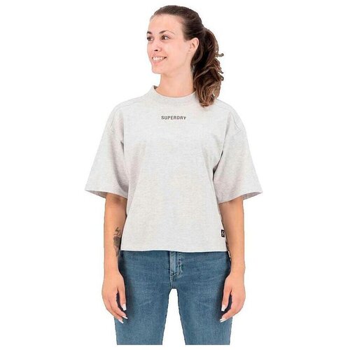 Superdry Majice s kratkimi rokavi T-shirt Tech Boxy gris femme Siva Cene