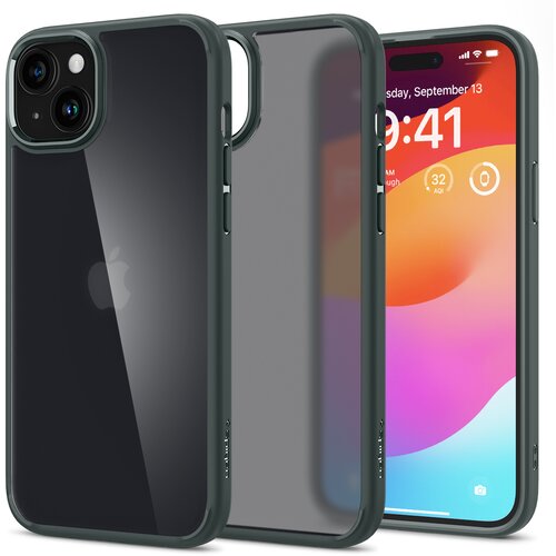 Spigen Ovitek Ultra Hybrid za iPhone 15, temno zelen, (21522448) Cene