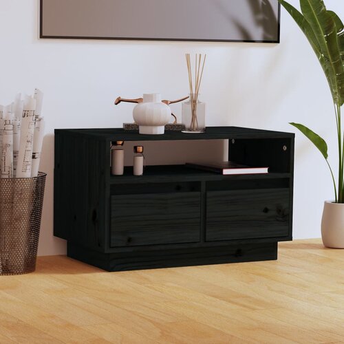 Furnova TV omarica črna 60x35x37 cm trdna borovina, (21924200) Slike