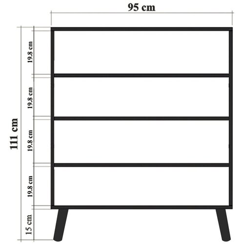 Kalune Design komoda Multil&amp;uuml;x saka 95x111x36cm &amp;scaron;arena Slike