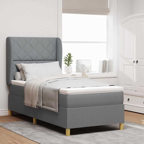  Krevet s opruga kutije Svijetlo siva 200 x 90 cm tkanina Cijene