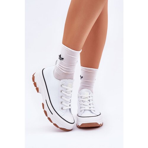 PE1 Low Women's Sneakers On Platform White Aradwin Slike