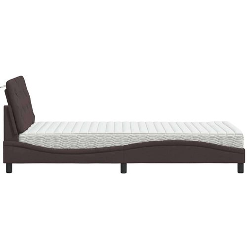 VidaXL Krevet s madracem tamnosmeđi 90 x 190 cm od tkanine Slike