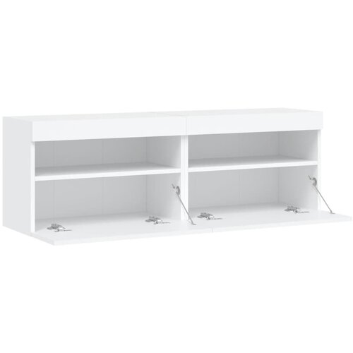  Zidni TV ormarići s LED svjetlima 2 kom bijeli 60x30x40 cm Slike