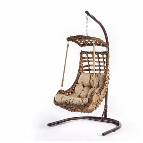 Floriane Garden Viseća vrtna stolica od smeđeg ratana Alacati -