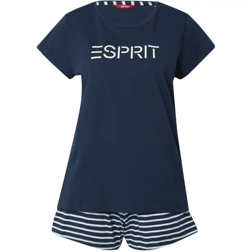 Esprit Kratke hlače za spavanje 'Mia' morsko plava / bijela