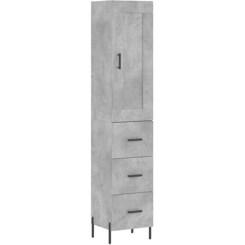 Maison Chic Visoka omara - Komoda - Predalnik betonsko siva 34,5x34x180 cm inženirski les, (21722294) Cene
