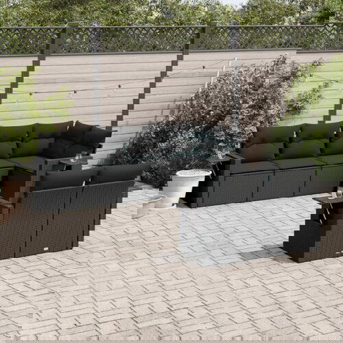 vidaXL 7-dijelni set vrtnih sofa od poliratana s jastucima crni Cijene