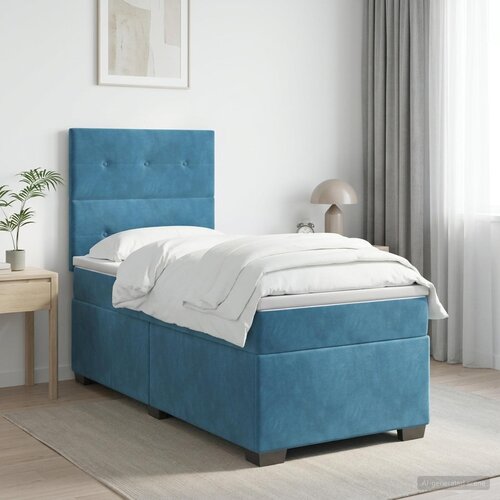  Boxspring krevet s madracem Plava 100 x 200 cm Baršun Cene
