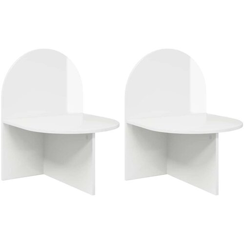  Noćni ormarić 2 pcs Bijela visokog sjaja 48 x 49 x 65 cm - Visoki sjaj bijeli 2 48 x 49 x 65 cm Cene