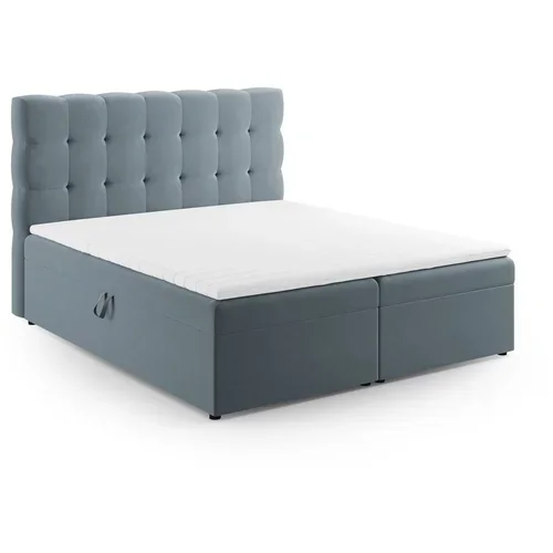 Cosmopolitan Design Svijetlo plavi boxspring krevet s prostorom za odlaganje 180x200 cm Bali –