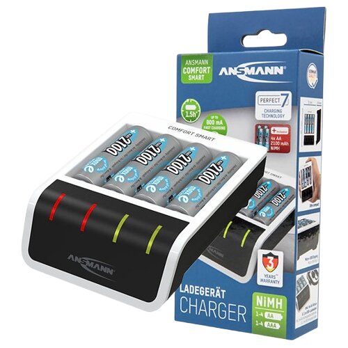 Ansmann Punjač za baterije Comfort smart, NiMH NiCd, AA 2100 mAh, Crni Cene
