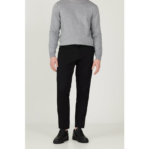ALTINYILDIZ CLASSICS Men's Black Slim Fit Slim Fit Cotton Flexible Chino Trousers Slike