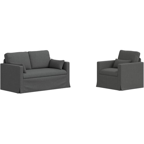  Set sofe 2 pcs Tamno siva 139 x 78 x 80 cm tkanina Slike
