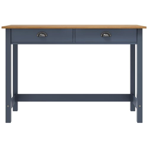  Konzolni stol Hill s 2 ladice sivi 110 x 45 x 74 cm od borovine Slike