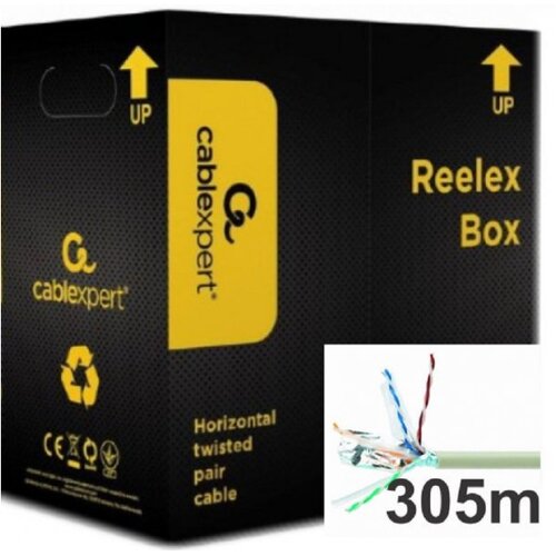 Gembird FPC-6260E-SOL FTP kabl cat.6 Indoor solid 23AWG 0.57mm premium CCA 305m, Beli Slike
