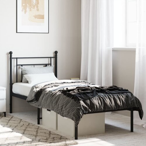 vidaXL Metalni okvir za krevet s uzglavljem crni 80x200 cm Cijene