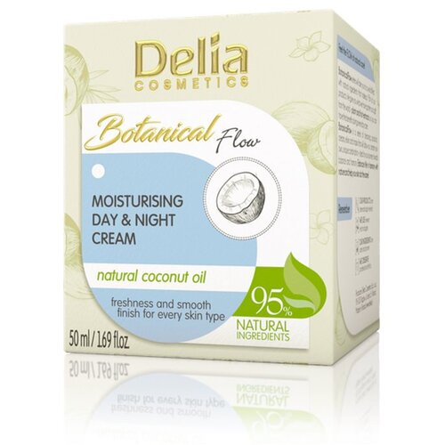 Delia BOTANICAL FLOW - Hidratantna dnevna &amp;amp; noćna krema prirodno - kokosovo ulje 50ml Slike