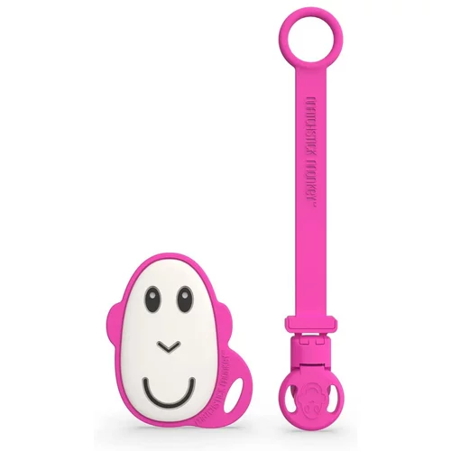 Matchstick monkey Flat Face Teether & Soother Clip poklon set Pink(za djecu)
