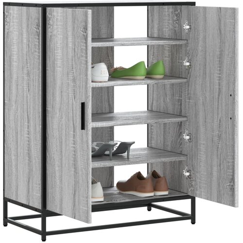 VidaXL Omarica za čevlje siva sonoma 75x38x97,5 cm inž. les in kovina Slike