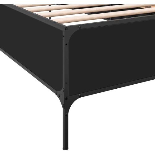 VidaXL okvir za krevet crni 100x200 cm konstruirano drvo i metal Slike