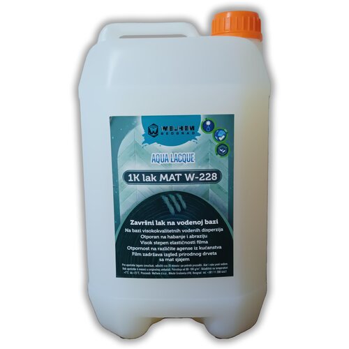 WELHEM Aqua W-228 Vodeni lak za parkete, Zavr&amp;scaron;ni, Jednokomponentni, Mat, 5L Slike